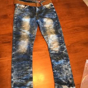 City Ink size 14 jeans, faded denim, slim, straight leg. 5-pocket. Low rise.